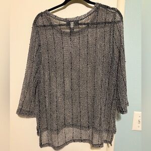 INC International Concepts Metallic Gray Blouse